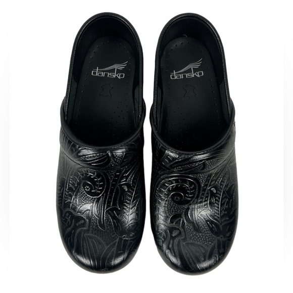 Dansko Shoes - Dansko Black Tooled Leather Professional Clog Shoes Womens EU 36 US 5.5-6